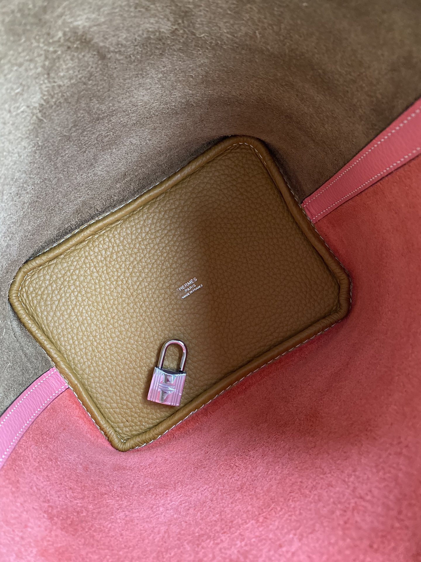 Hermes Picotin Lock 18 Bag In Pink/Brown Clemence Leather